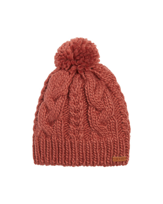 Crystal Womens Chunky Knit Pom Pom Beanie
