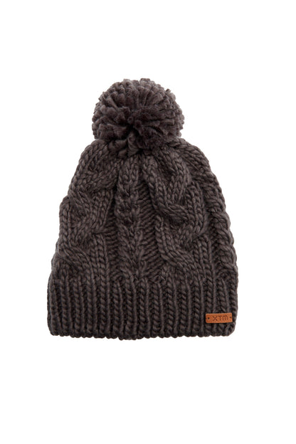 Crystal Womens Chunky Knit Pom Pom Beanie