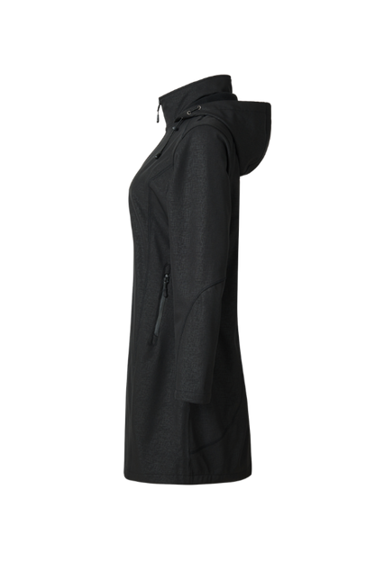 Black hooded jacket on a white background