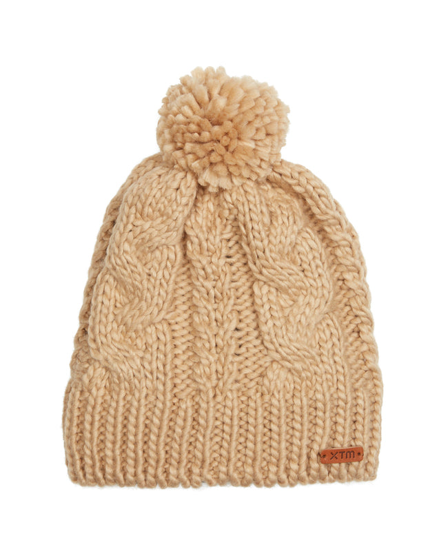 Crystal Womens Chunky Knit Pom Pom Beanie