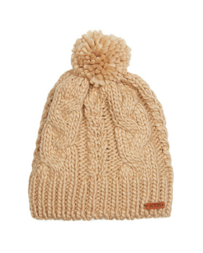 Crystal Womens Chunky Knit Pom Pom Beanie