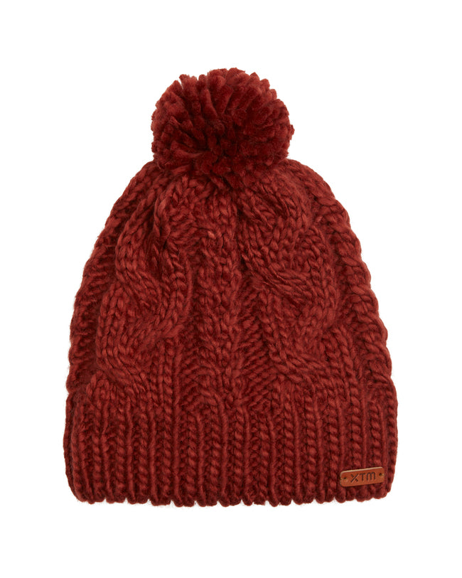 Crystal Womens Chunky Knit Pom Pom Beanie